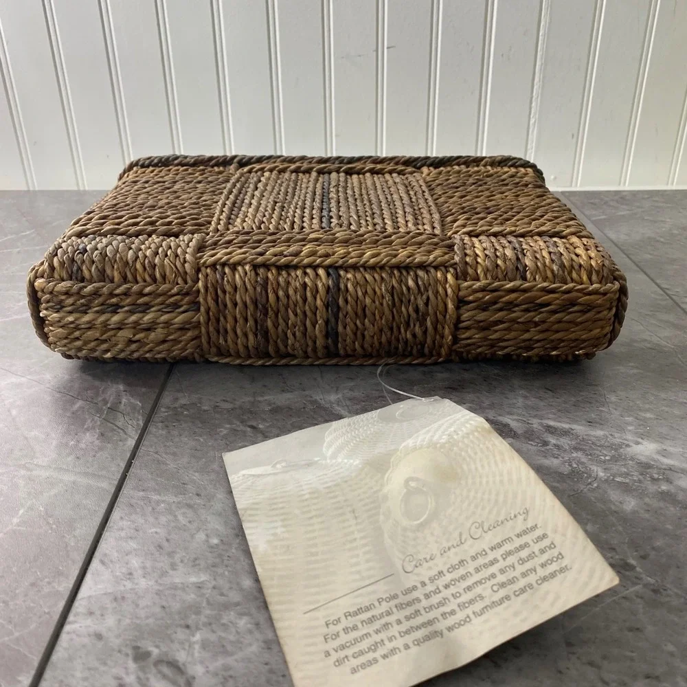 Padmas Plantation Woven Seagrass Floating Wall Shelf Brown SHLF03-AB S Indonesia